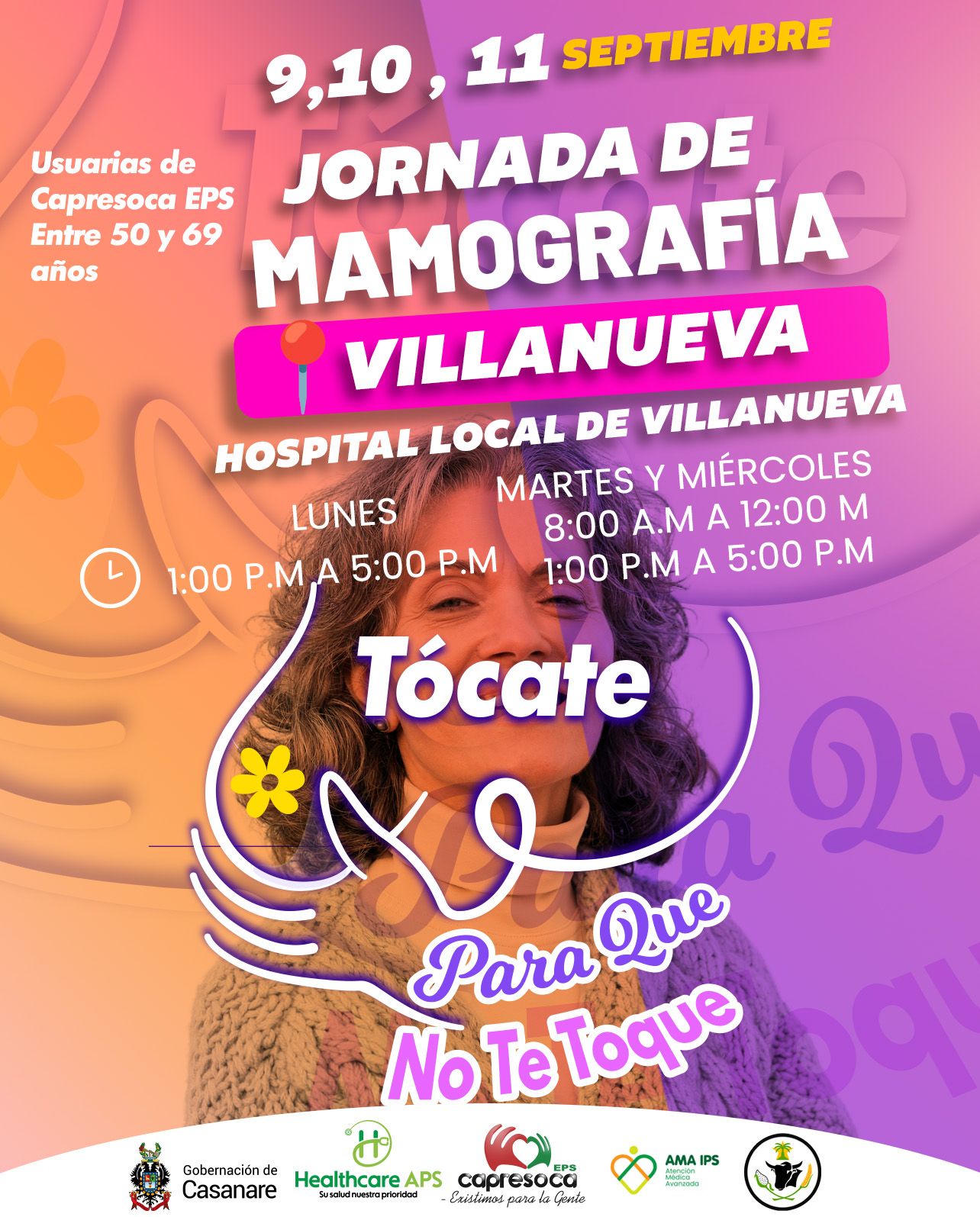 Unidad Móvil Rosa de toma de mamografías para la prevención del cáncer de mama de Capresoca llega a Villanueva, esta semana