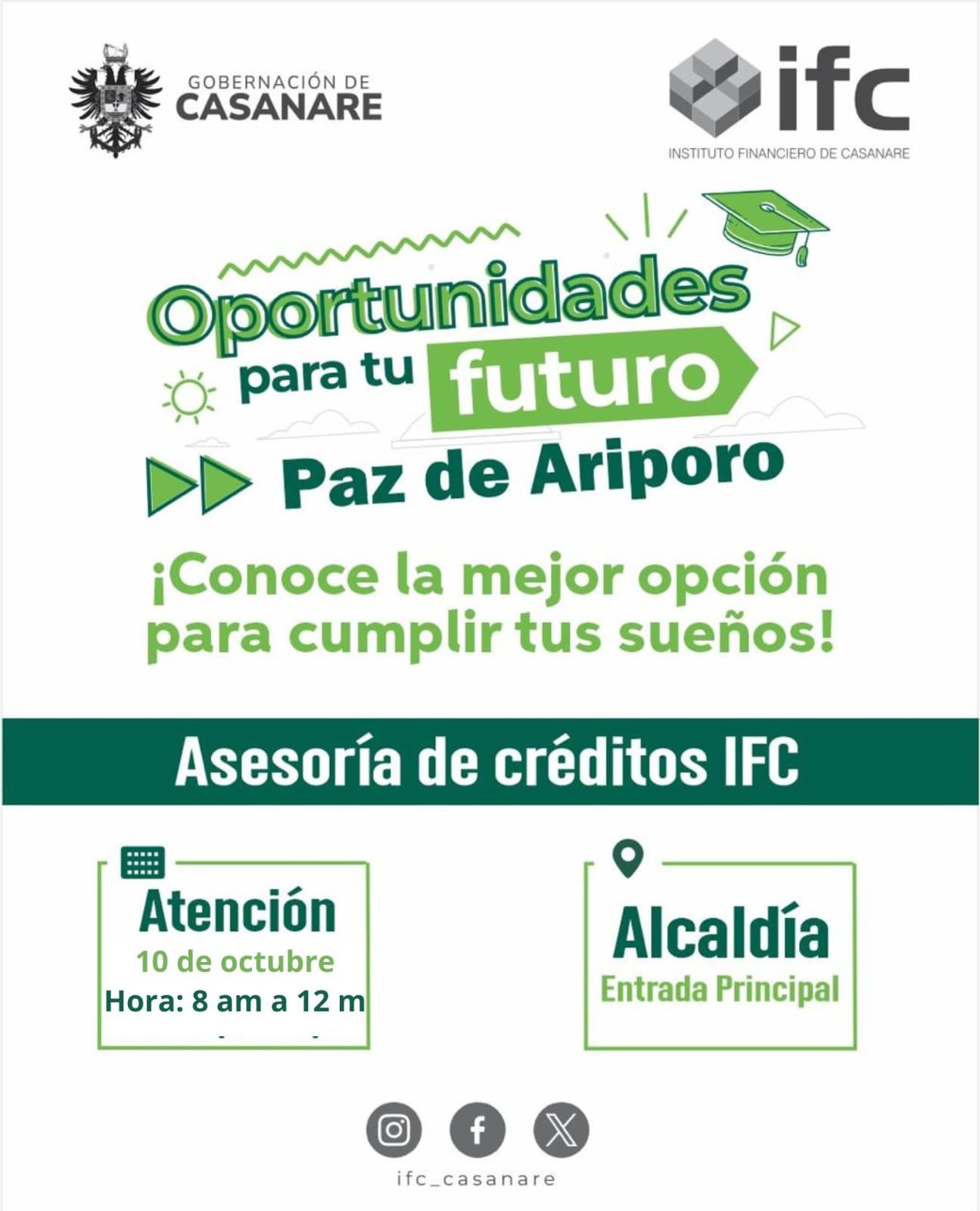 Brigada Financial El IFC llevará brigada de crédito a Paz de Ariporo – Noticias en Línea